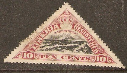 Liberia 1919 10c Black and red - Registration Stamp. SGR392.